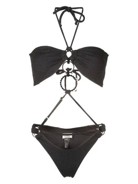 Amir Slama ribbed-detail halterneck swimsuit