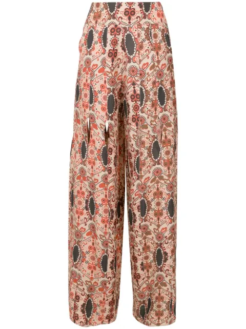 Amir Slama floral-print flared trousers