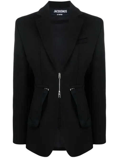 Blazer boutonné à fermeture zippée - Jacquemus - Modalova