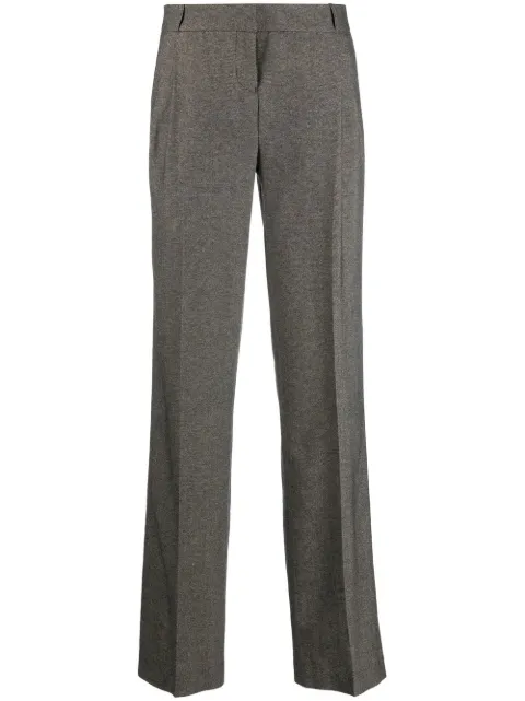 pleated straight-leg trousers