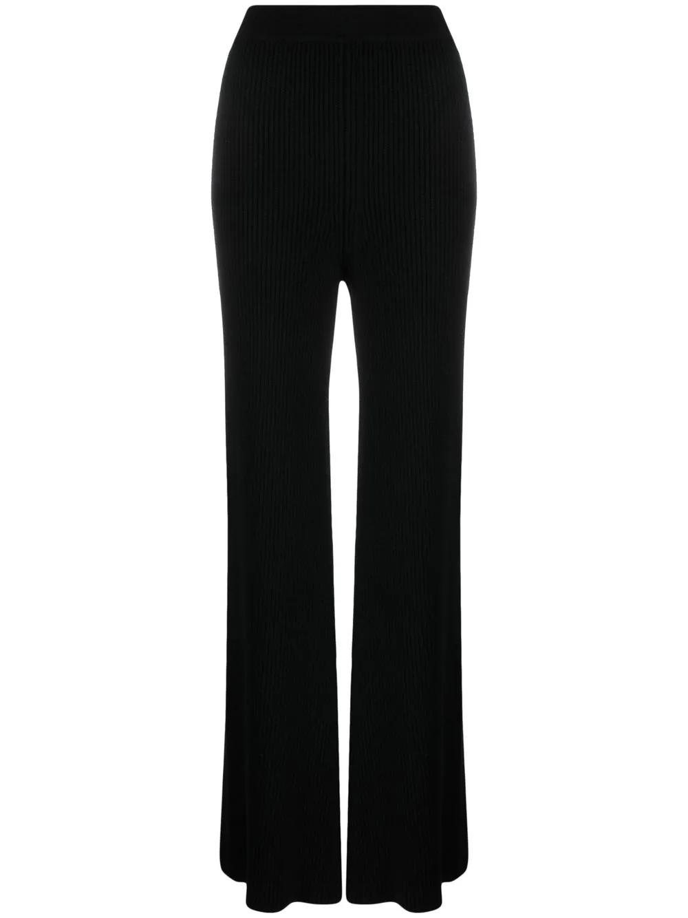 

Malo ribbed-knit wide-leg cashmere trousers - Black