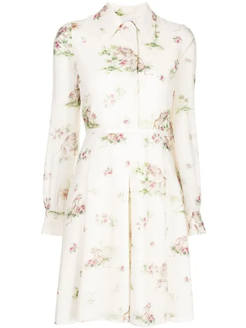 Robe en soie à fleurs - Giambattista Valli - Modalova