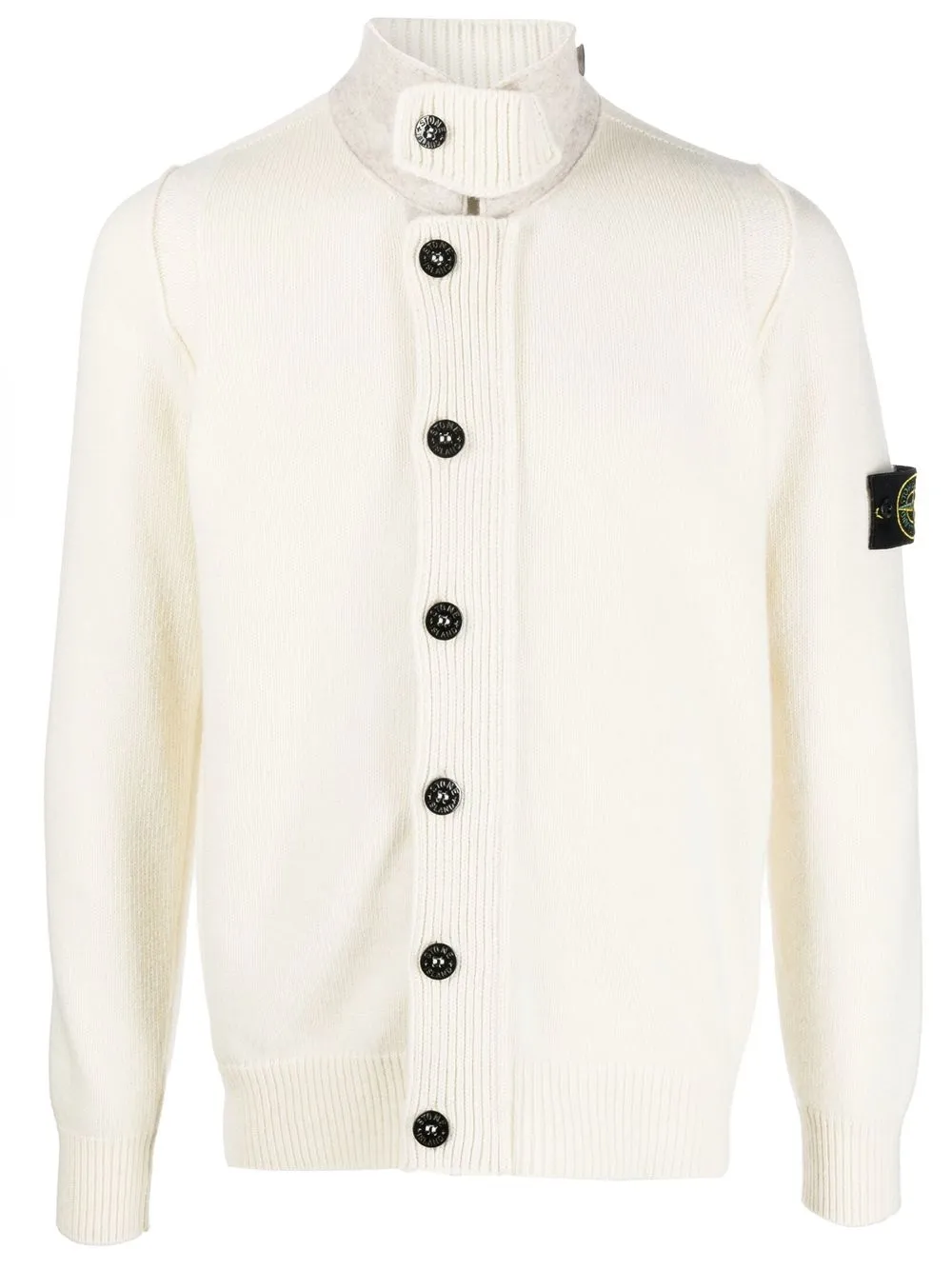 

Stone Island cárdigan tejido con parche Compass - Blanco