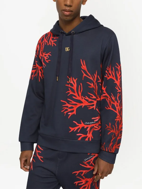 Dolce & Gabbana coral-print Pullover Hoodie - Farfetch