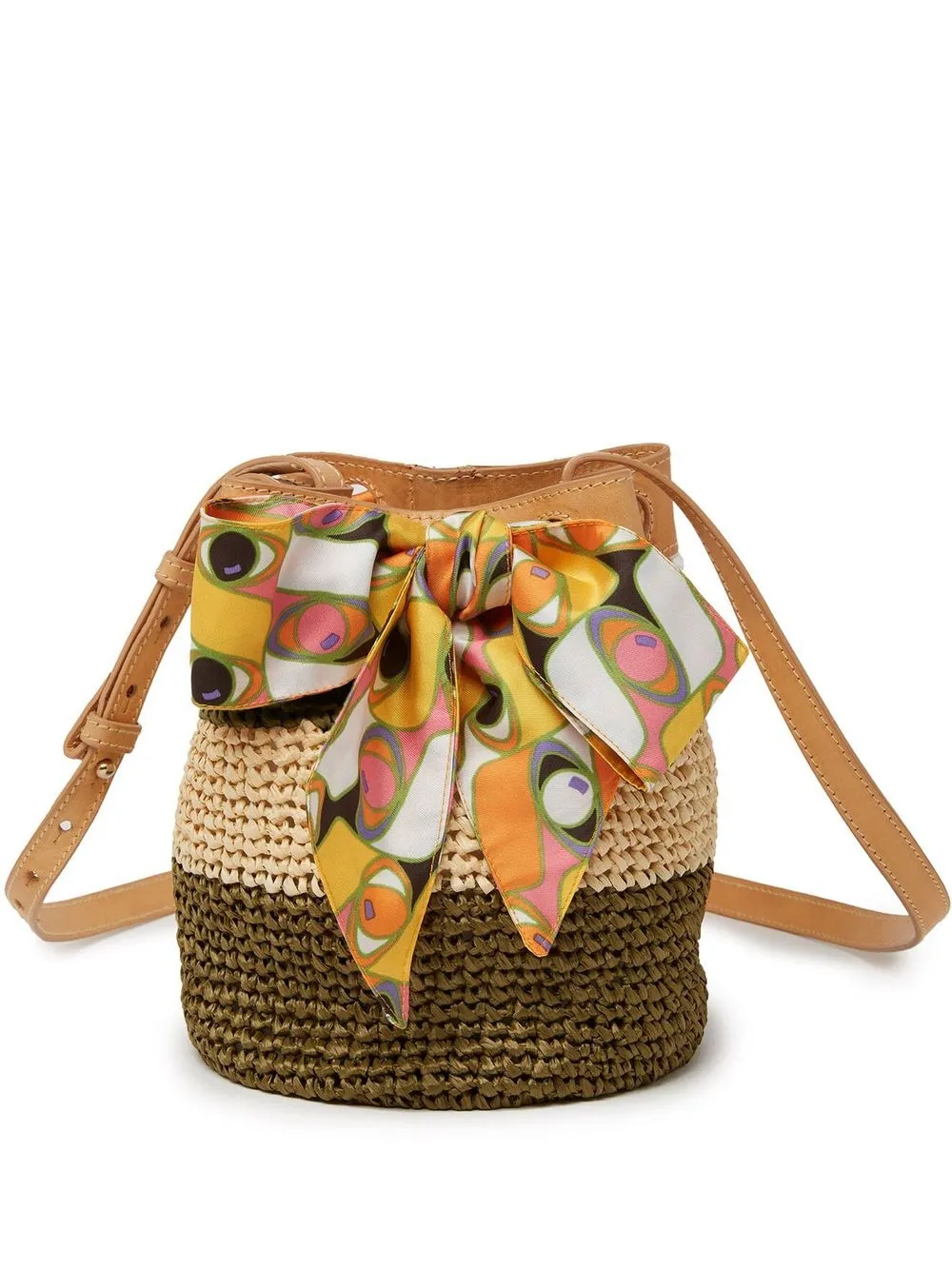 Cross body bags La DoubleJ - Raffia multicolor bucket bag