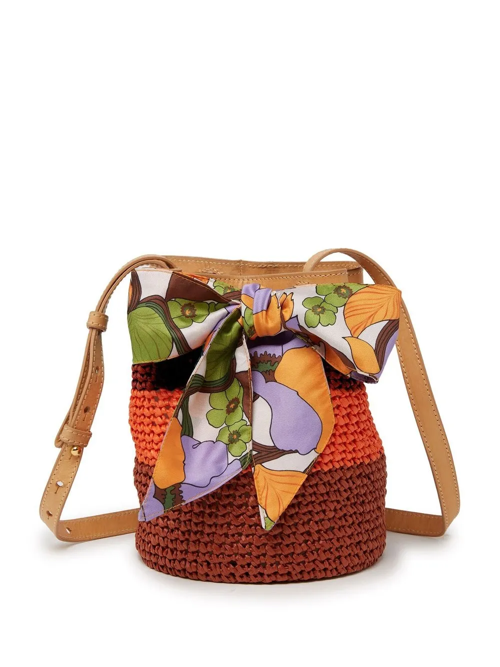 

La DoubleJ woven raffia bucket bag - Orange