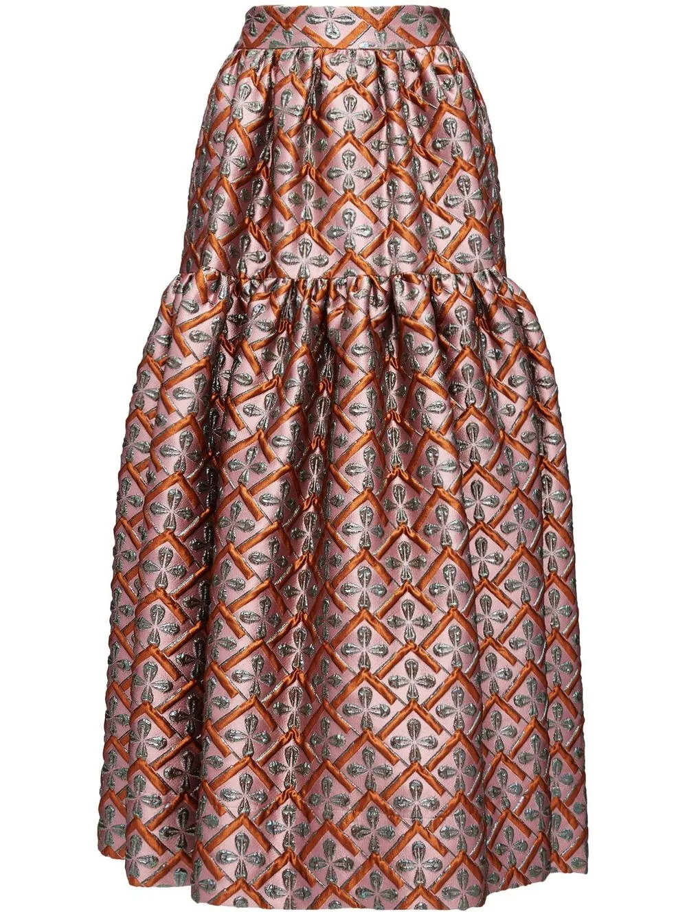 

La DoubleJ Oscar geometric-print skirt - Pink