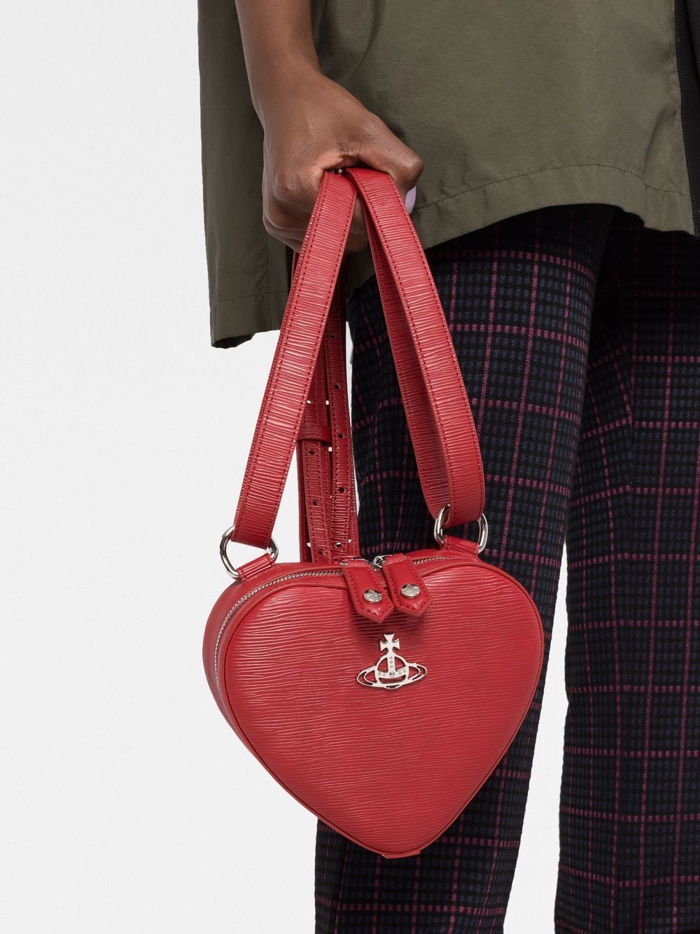 Vivienne Westwood Ella Heart-shaped Leather Backpack in White