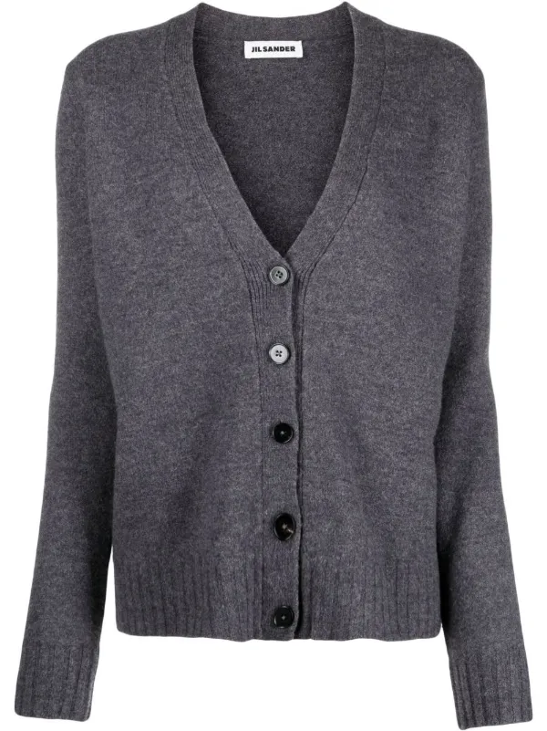 Jil Sander Cardigan Oversized De Lã | Cinza | FARFETCH BR