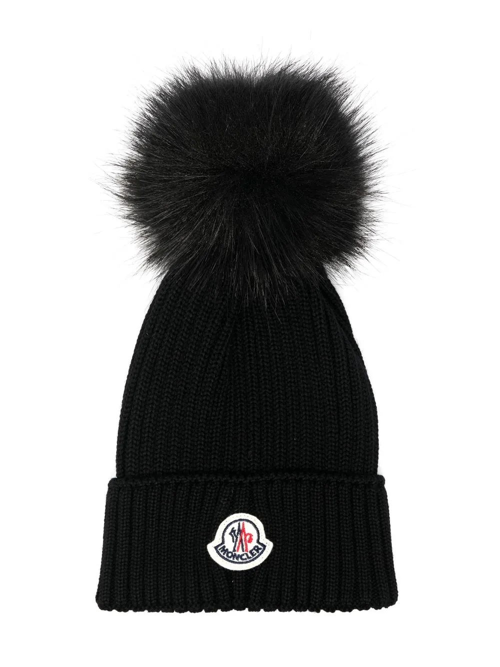 

Moncler Enfant pompom-top rib-knit beanie - Black