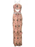 Amir Slama floral-print halterneck dress - Multicolour