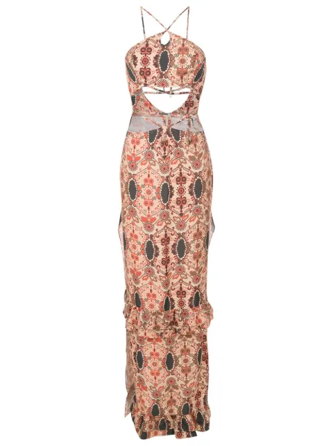 Amir Slama floral-print halterneck dress