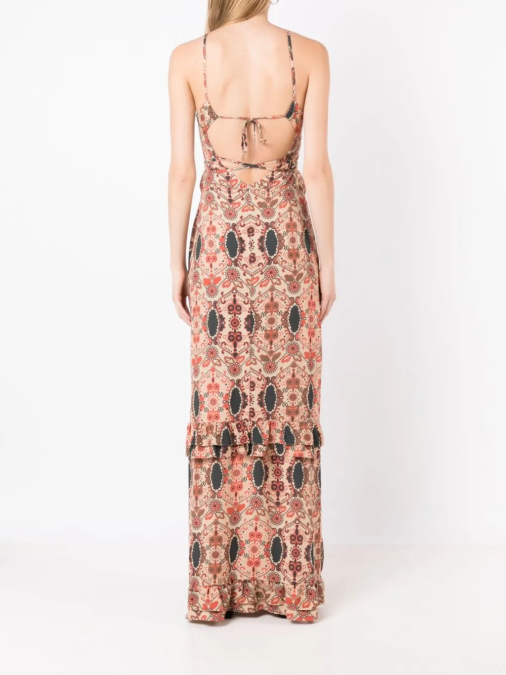 Shop Amir Slama Floral-print Halterneck Dress In Multicolour