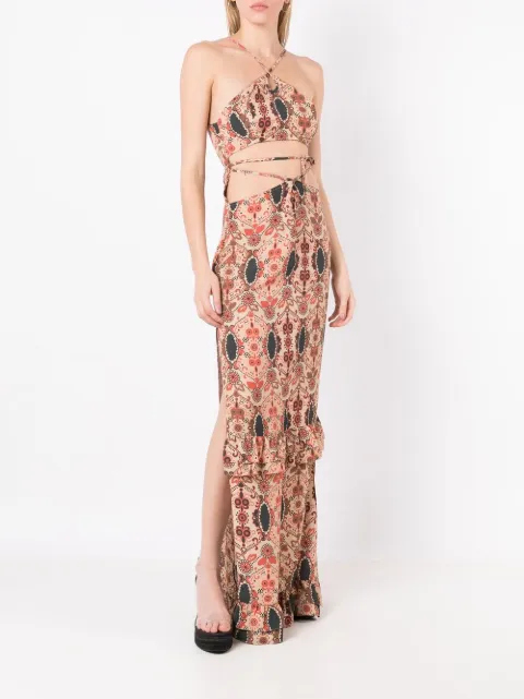 Amir Slama floral-print halterneck dress 13489 - 1