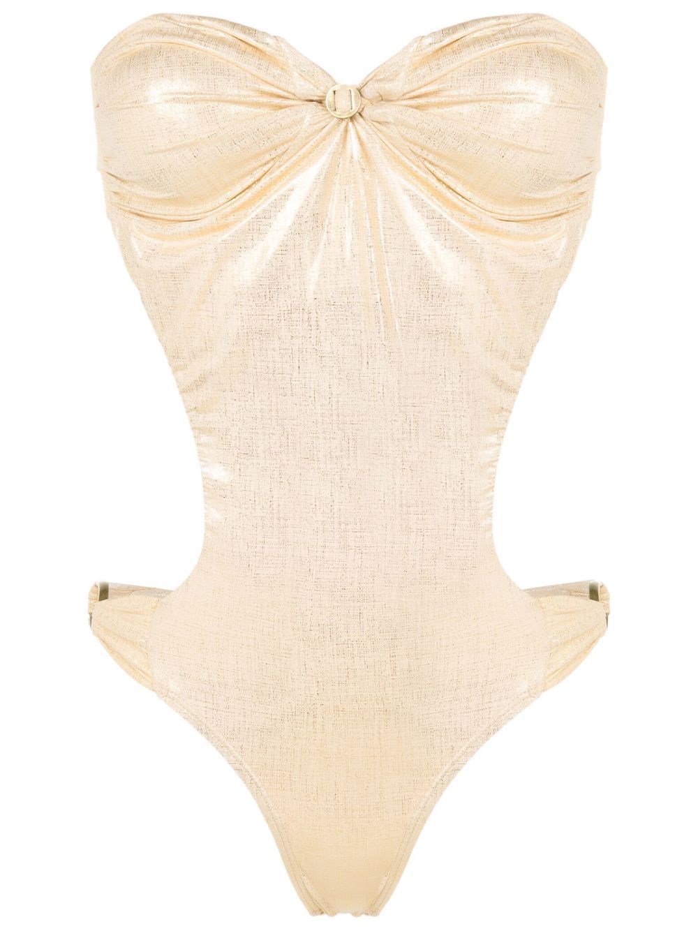 Amir Slama cut-out detail swimsuit - Gold