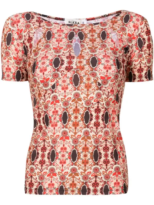T-shirt fleuri à manches courtes - Amir Slama - Modalova