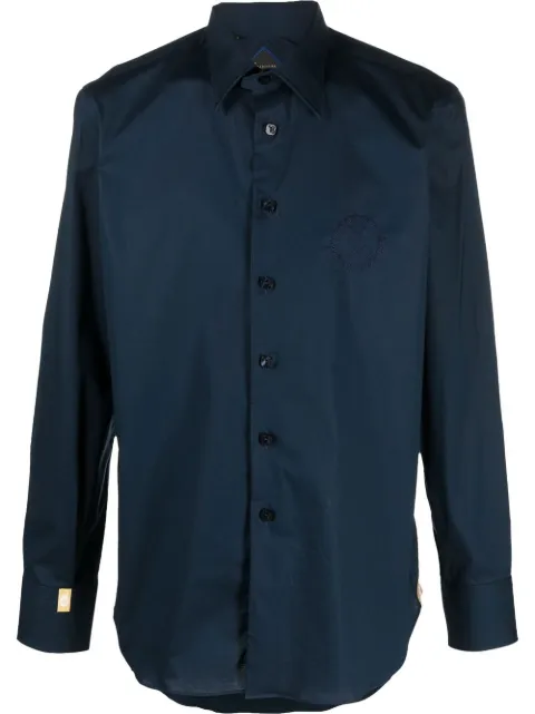 Billionaire silver cut long-sleeve shirt