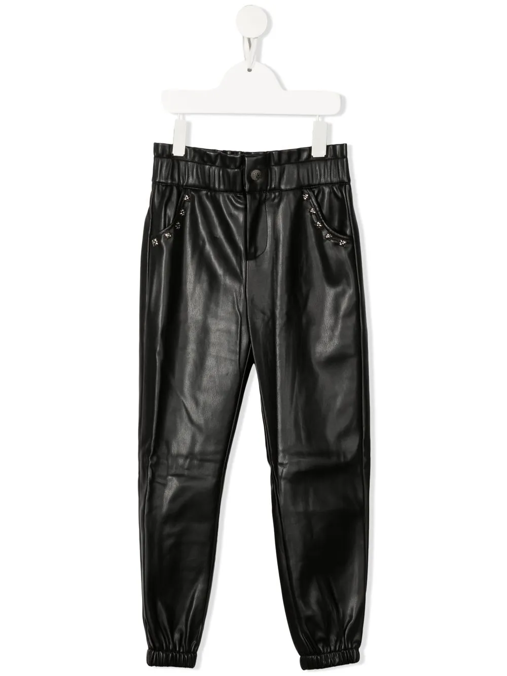 

John Richmond Junior pantalones con apliques - Negro