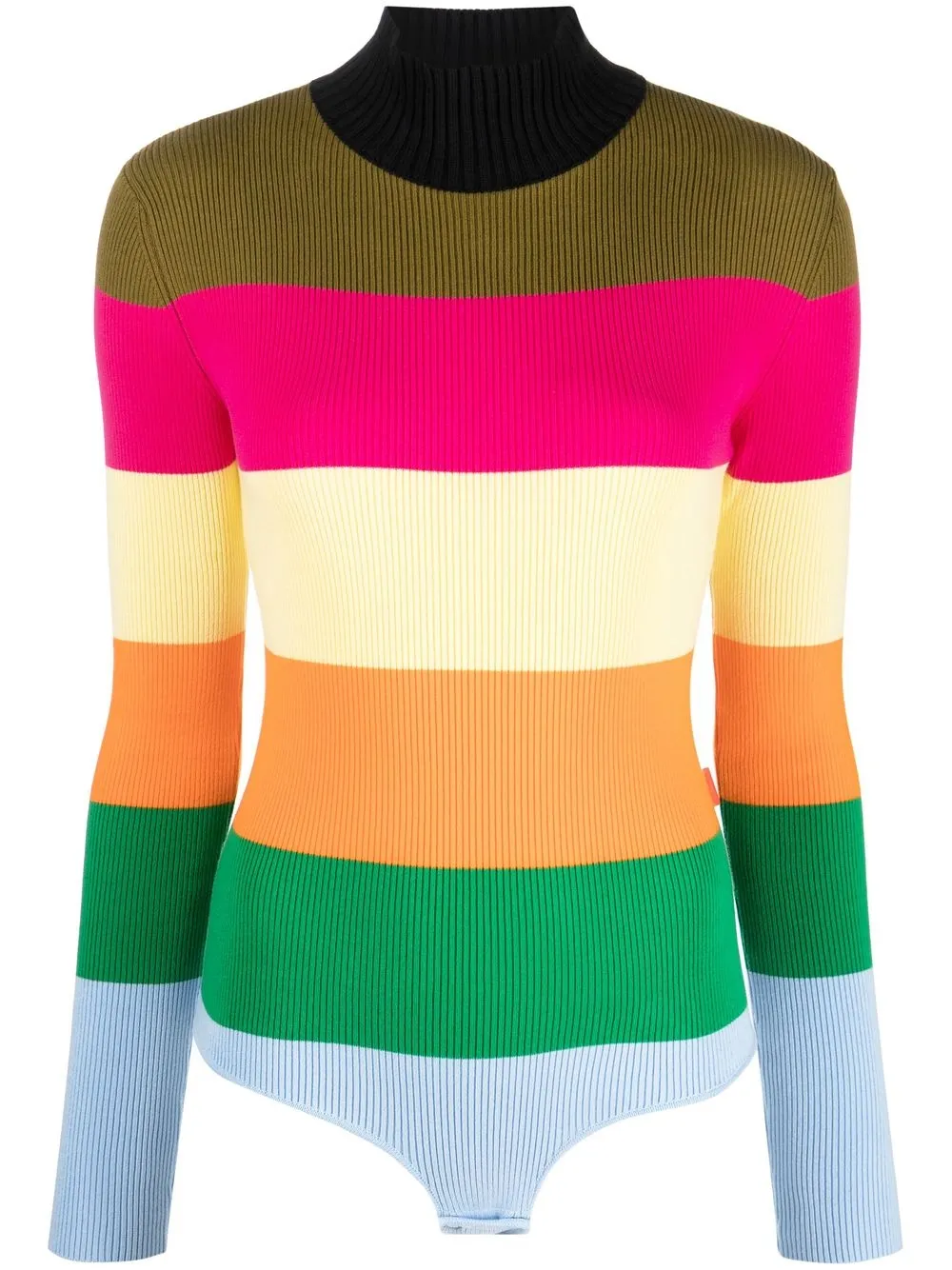 

Sunnei colour-block ribbed knit bodysuit - Pink