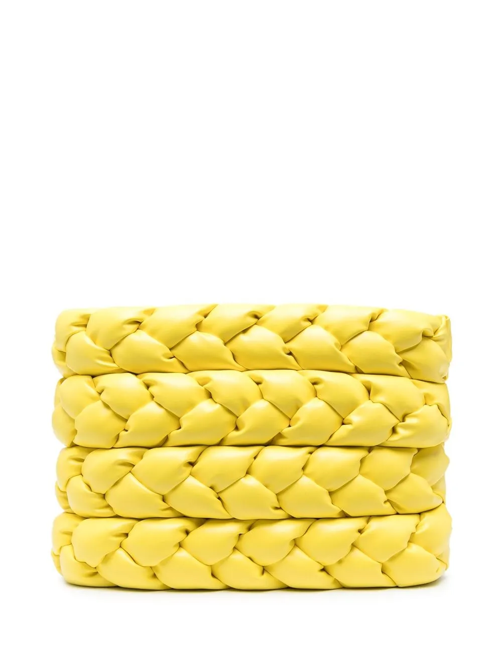 

A.W.A.K.E. Mode Lucia braided-quilted clutch - Yellow