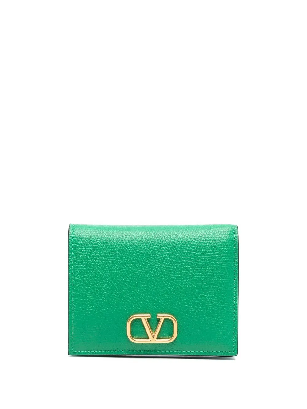 

Valentino Garavani V-logo pebbled wallet - Green