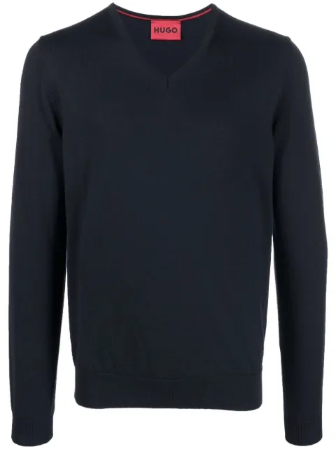 HUGO V-neck long-sleeve jumper 