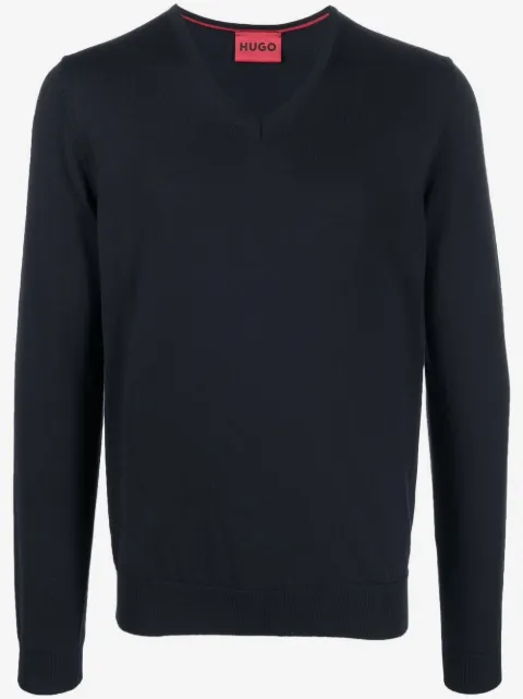 HUGO V-neck long-sleeve jumper