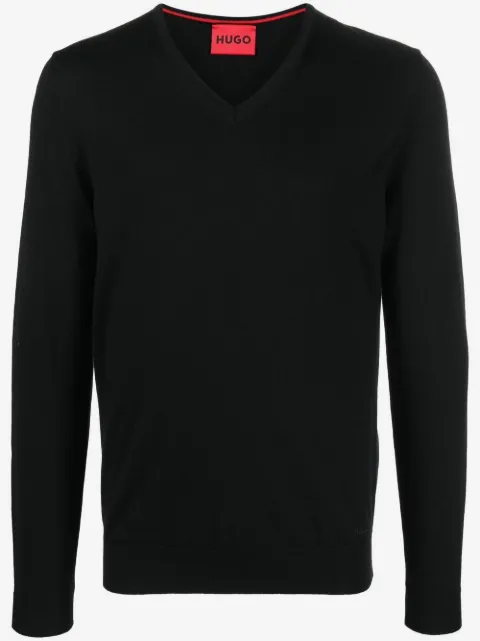 BOSS V-neck wool jumper