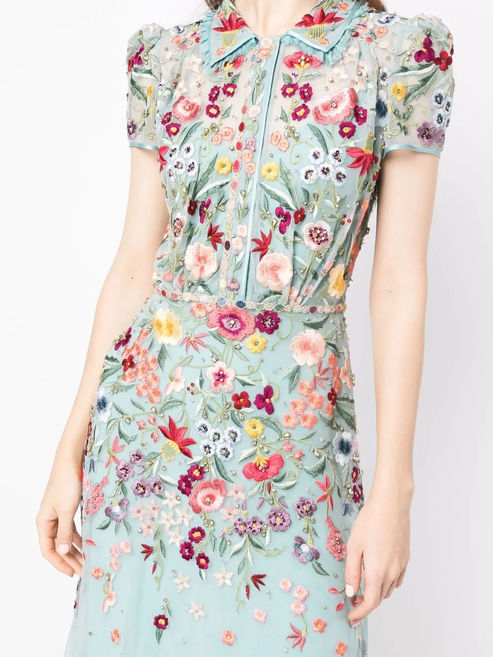 Jenny Packham Petuwia floralembroidered Midi Dress Farfetch