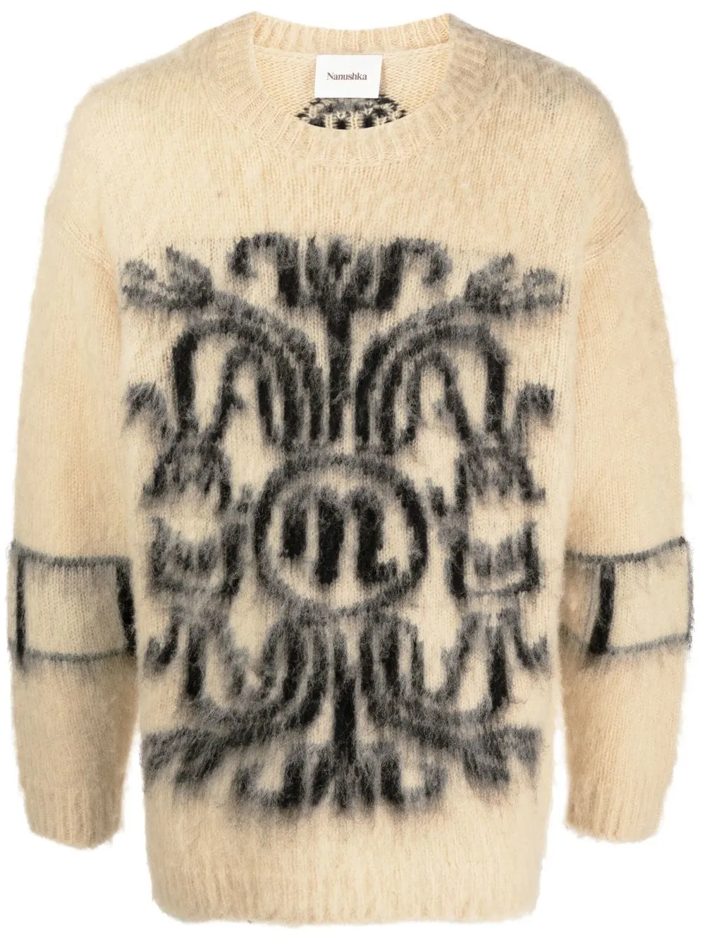 

Nanushka abstract-print knitted jumper - Neutrals