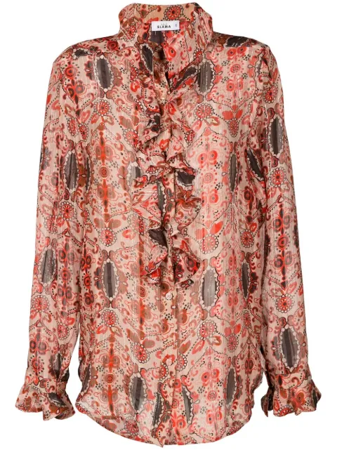 Amir Slama floral-print silk blouse