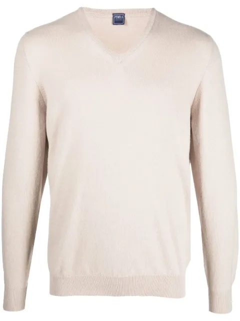 Fedeli V-neck cashmere jumper