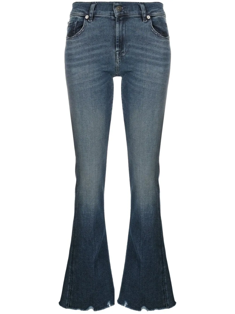 

7 For All Mankind jeans acampanados con tiro medio - Azul