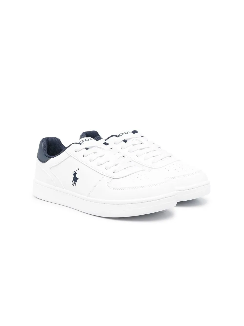 

Ralph Lauren Kids tenis bajos con agujetas - Blanco