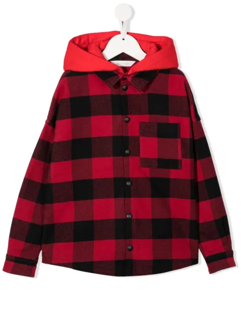Palm Angels Kids Kapuzenjacke mit Karomuster