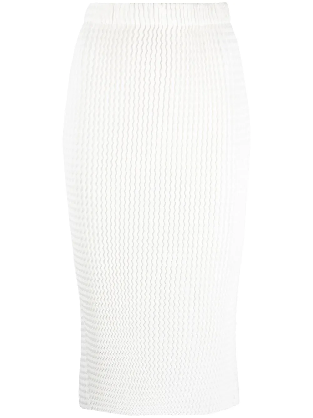 

Issey Miyake falda midi con pliegues - Blanco