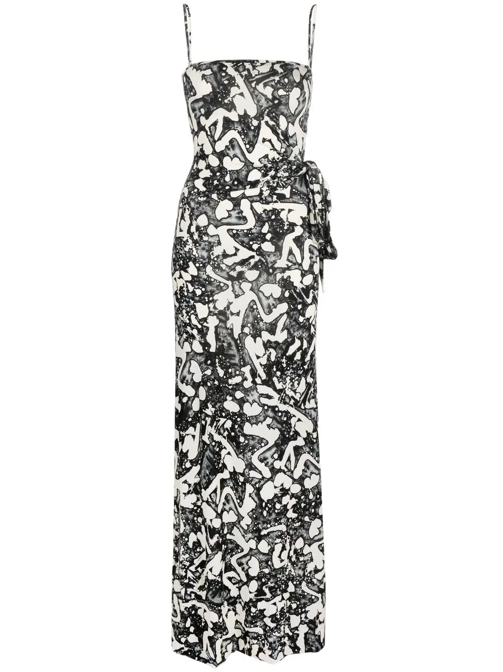 

Stella McCartney vestido largo con estampado abstracto - Negro
