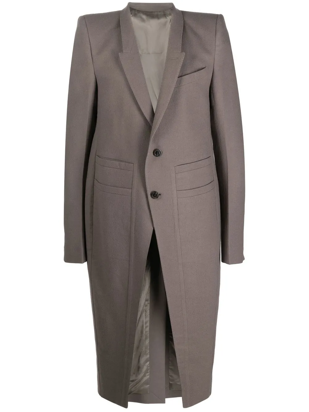 

Rick Owens wool long single-breasted coat - Grey