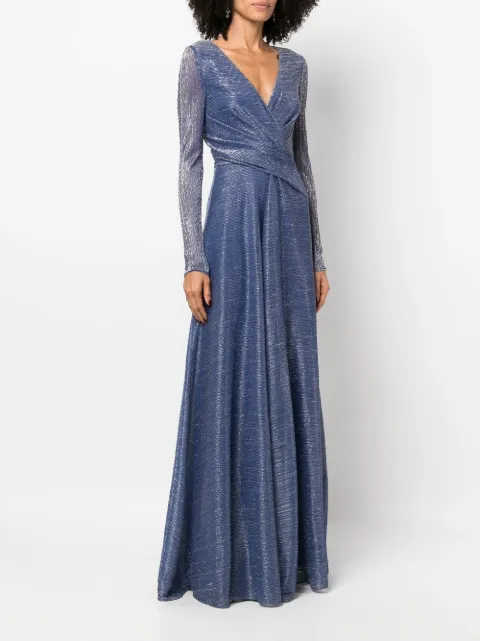 Talbot Runhof metallic v-neck gown OL012623IO10 - 2