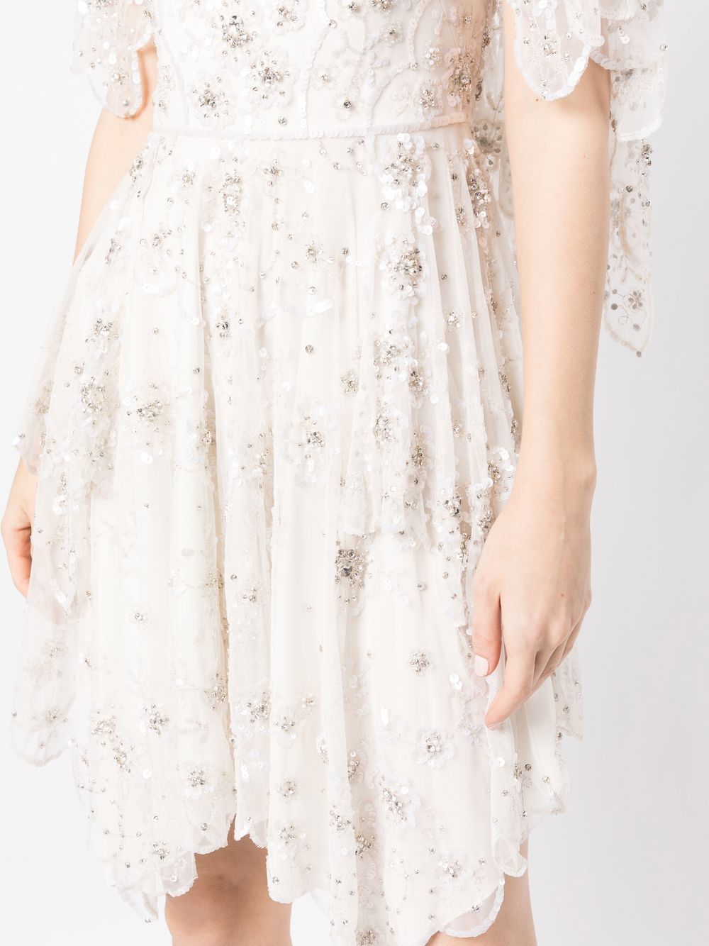 Shop Jenny Packham Crystal-embellished Tulle Dress In White