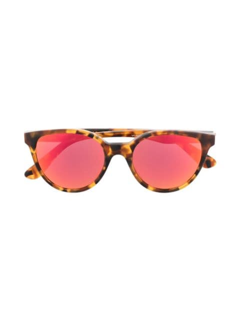 Versace Kids tortoiseshell-effect round-frame sunglasses