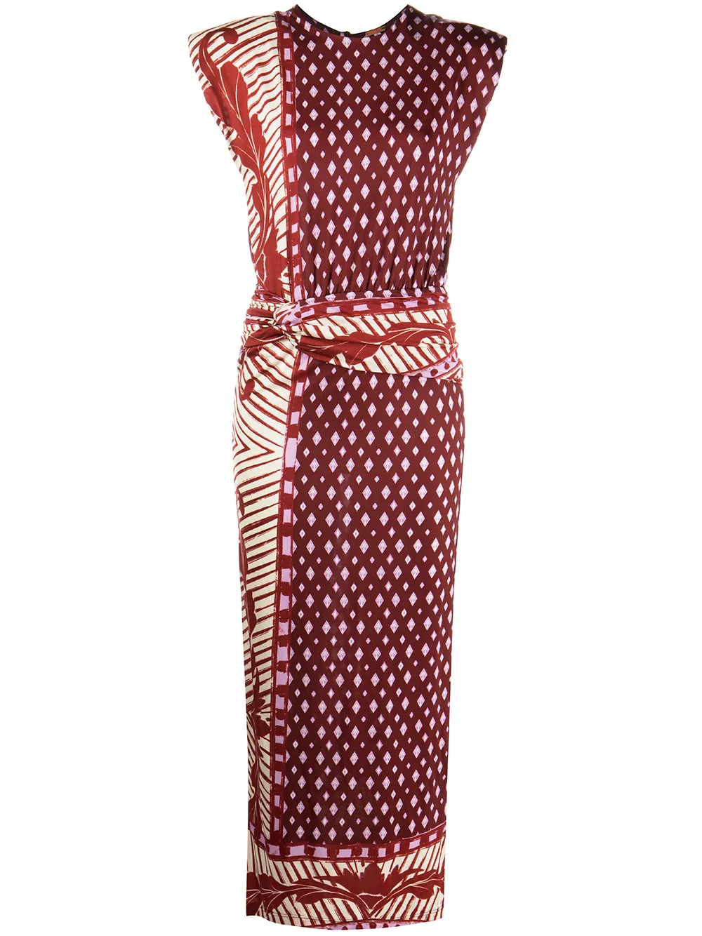 

Johanna Ortiz Indian Charisma-print sleeveless midi dress - Red