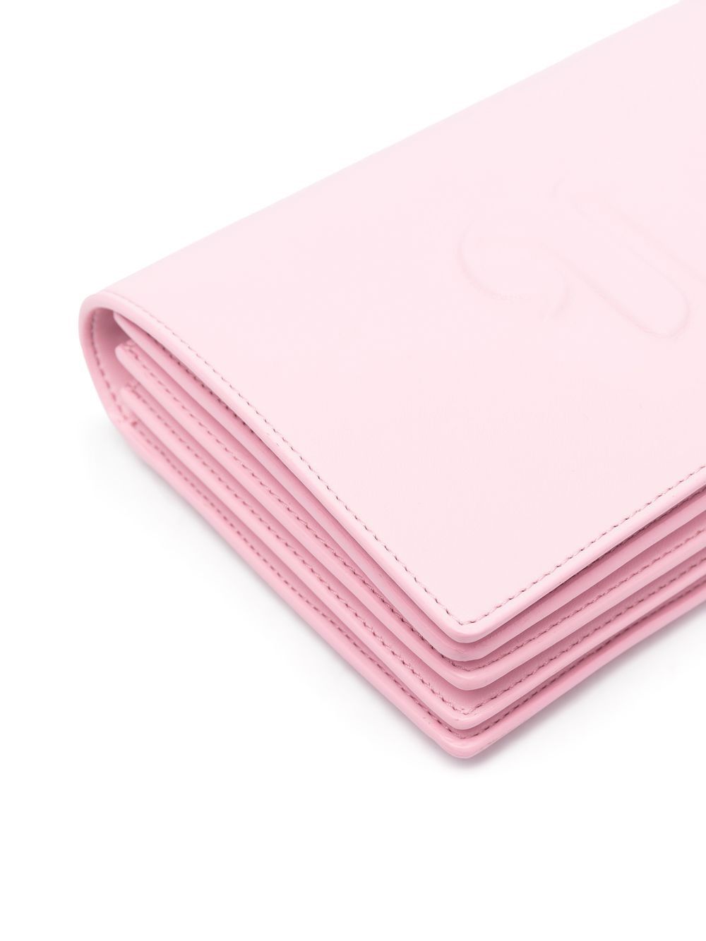 Shop Nanushka Debossed-logo Flap Shoulder Bag In Pink