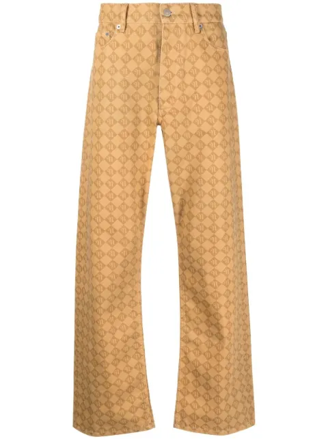 Nanushka monogram-print straight-leg trousers 