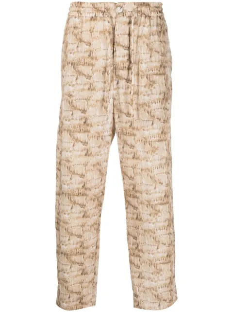 Nanushka abstract-print cropped trousers 