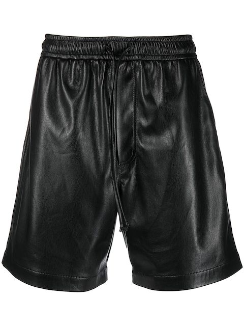 Nanushka Joggingshorts aus Faux-Leder