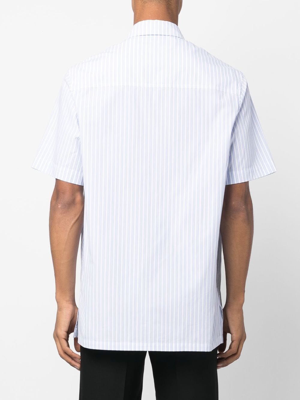Shop Nanushka Striped Short-sleeve Shirt In White