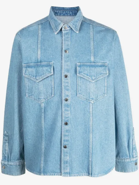 Nanushka Jeanshemd mit Knopfleiste