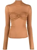 Nanushka draped-bustier turtleneck top - Brown