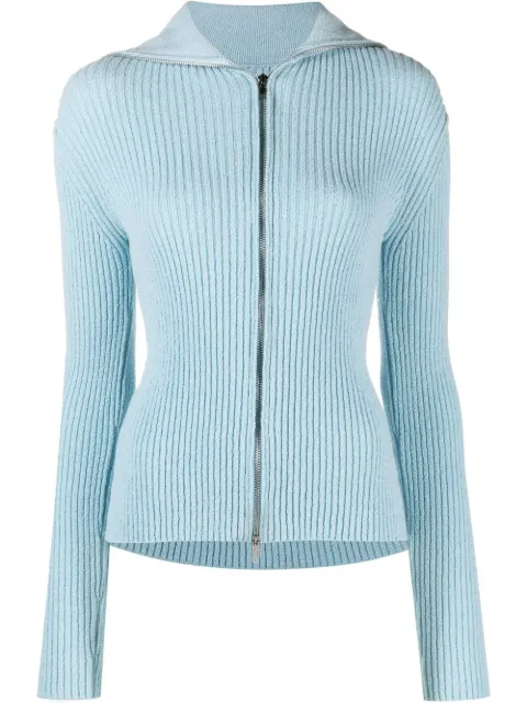 Nanushka rib-knit zipped cardigan